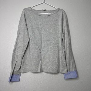 J Crew Sweater with cuff stripe sleeves